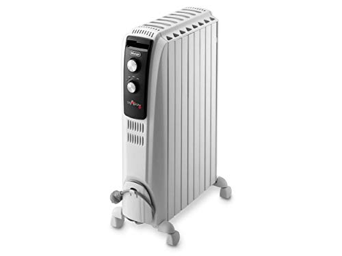 De'longhi Dragon TRD04 0820 - Radiador de aceite, 2000 w, función anti heladas, 3 ajustes potencia, asa y ruedas, almacenamiento cable, blanco