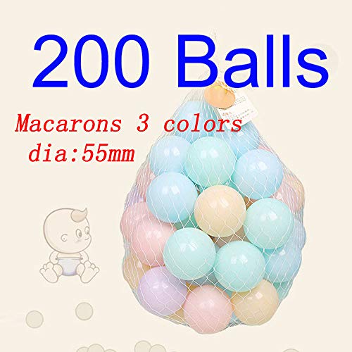 Deyan 100 / 200pcs bebé Colorido plástico Suave Piscina de Agua Ocean Wave Ball para niños Bolas de Juguete Divertido(55mm-100 Balls,Pink&Blue&Green)