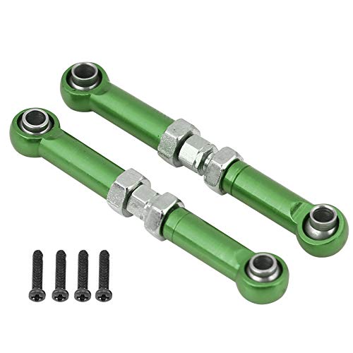 Dilwe RC Coche Steering Linkage Rods, 2 Pcs Aleaci¨®n de Aluminio Varillas de Varillaje de Direcci¨®n para FS Monster Truck 1/18 Escala Control Remoto Coche(Verde)