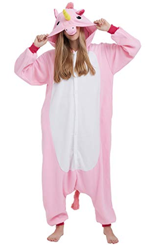 Disfraz de Animal Unisex para Adulto Sirve como Pijama o Cosplay Sleepsuit de una Pieza Rosa,M para Altura(155CM-175CM)