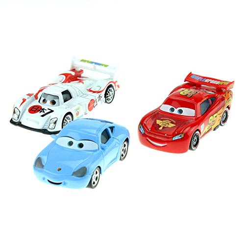 Disney 4pcs/Lot Disney Pixar Cars Lightning Mcqueen Sally Police Sherif Diecast Metal Toy Car Model 1:55 Loose Alloy Car Toys 3pcs Lot