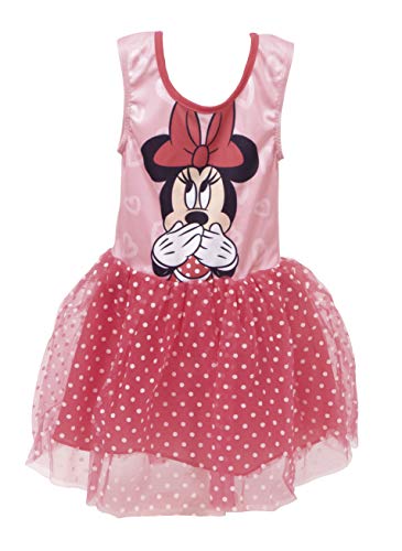 Disney, Vestido de Minnie Mouse, Vestido para Niñas, Falda de Tutú Ballet 3D, Vestido de Fiesta de Cumpleaños para Niñas, Vestido Verano de Princesa, Regalo para Niñas, 2 a 6 Años (2 Años, Rosa)