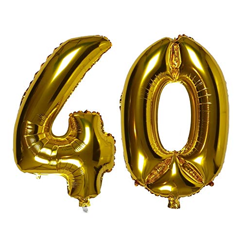 DIWULI, Globos de número XL, número 40, Globos de Oro, número Globos de Oro, Globos de Papel de Aluminio número no años, Globos de Papel de Aluminio 40 cumpleaños, Boda, Fiesta, decoración DIWULI, Globos de número XL, número 40, Globos de Oro, número Globos de Oro, Globos de Papel de Aluminio número no años, Globos de Papel de Aluminio 40 cumpleaños, Boda, Fiesta, decoración