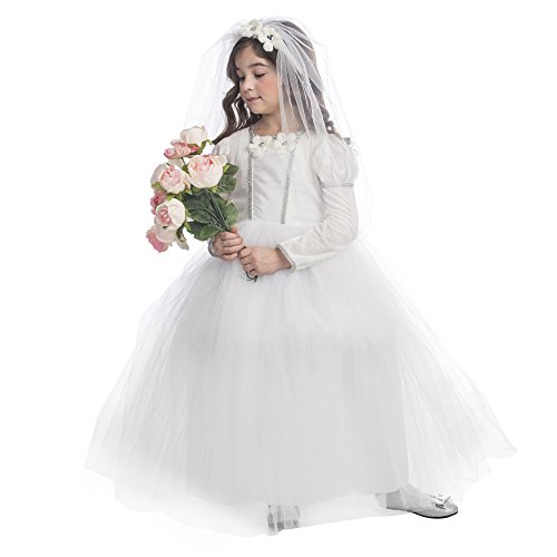 Dress Up America Disfraz de princesa nupcial para niña, color surtido, talla 3-4 años (cintura: 66-71, altura: 91-99cm) (847-T4)