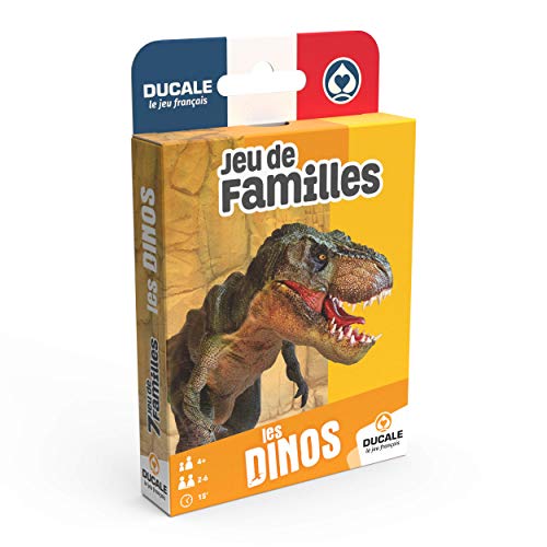 Ducale, el Juego francés 7 Familles Les Dinos 108597898 - Juego de Cartas para niños, diseño de Dinosaurios