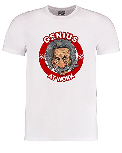 Einstein- Genius at Work- Top Scientist Comic Caricature Youth - Camiseta para niño Blanco blanco 5-6 Años