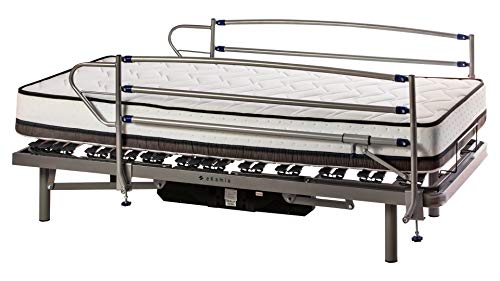 ekamia Cama Articulada Eléctrica Eris con Colchón Delling + Barandillas Medidas 105cm x 190cm - Mando inalámbrico ekamia Cama Articulada Eléctrica Eris con Colchón Delling + Barandillas Medidas 105cm x 190cm - Mando inalámbrico
