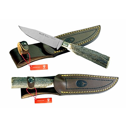 Electropolis Cuchillo de Caza Muela Nicker NICKER-11A, Mango de asta de Ciervo, Casquillo Alpaca, Hoja de 11 cm, Peso 115 Gramos + Tarjeta Multiusos de Regalo Electropolis Cuchillo de Caza Muela Nicker NICKER-11A, Mango de asta de Ciervo, Casquillo Alpaca, Hoja de 11 cm, Peso 115 Gramos + Tarjeta Multiusos de Regalo