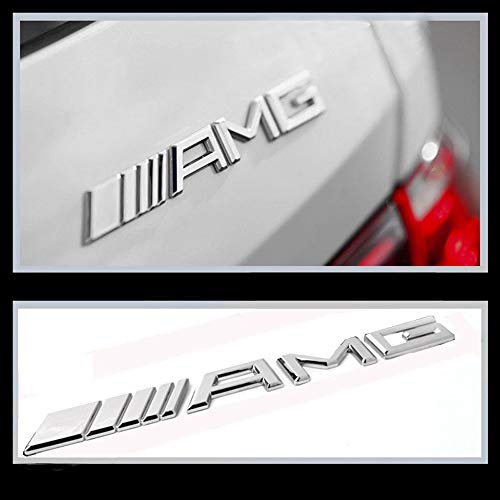 Emblema 3D AMG, L.a .Y Metal Cromado con AMG Logo para Decoración de la Cola del Coche