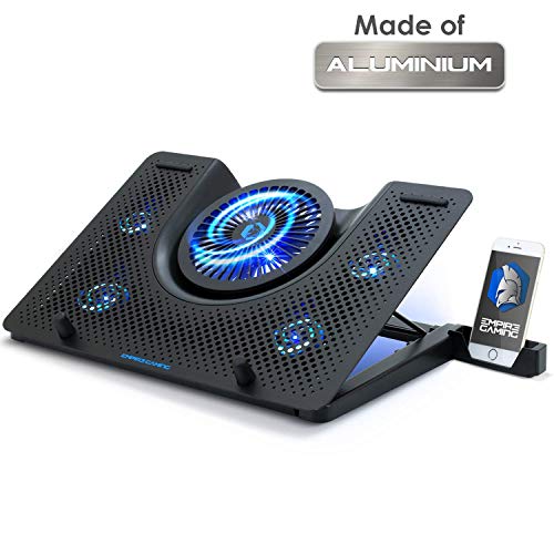 EMPIRE GAMING Turboost - Soporte Aluminium de refrigeración para portátiles Gamer Compatible de 12 a 17 Pulgadas - 5 Ventiladores potentes y silenciosos - Ergonómico 5 Alturas Regulables - Led EMPIRE GAMING Turboost - Soporte Aluminium de refrigeración para portátiles Gamer Compatible de 12 a 17 Pulgadas - 5 Ventiladores potentes y silenciosos - Ergonómico 5 Alturas Regulables - Led