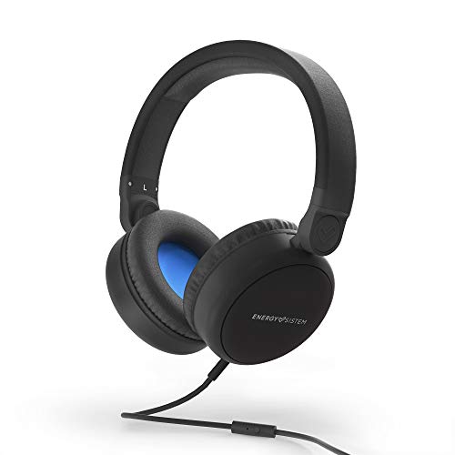 Energy Sistem Headphones Style 1 Talk Midnight Black (Over-Ear, 180º Foldable, Detachable Cable Audio-In), 185 x 205 x 85 mm