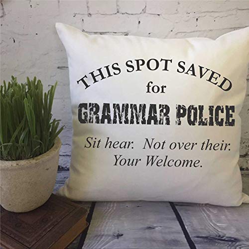 EricauBird Grammar - Funda de almohada decorativa para cojín con diseño de policía, ideal como regalo gracioso, para decoración del hogar