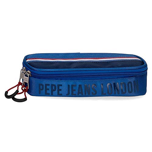Estuche Pepe Jeans Overlap con Organizador, Azul, 22x5x9 cms