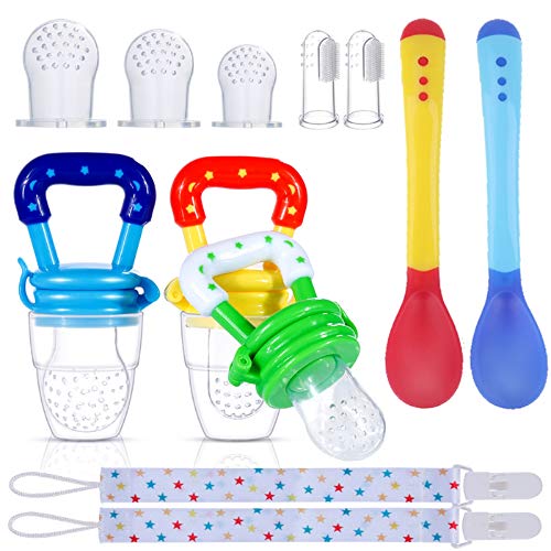 Fabur Chupete Fruta,Pinza de Chupete, Cucharas de Alimentación para bebés, Cepillo de Dedo para bebé, reemplazo de bolsa de silicona para bebés(12 Piezas) Fabur Chupete Fruta,Pinza de Chupete, Cucharas de Alimentación para bebés, Cepillo de Dedo para bebé, reemplazo de bolsa de silicona para bebés(12 Piezas)