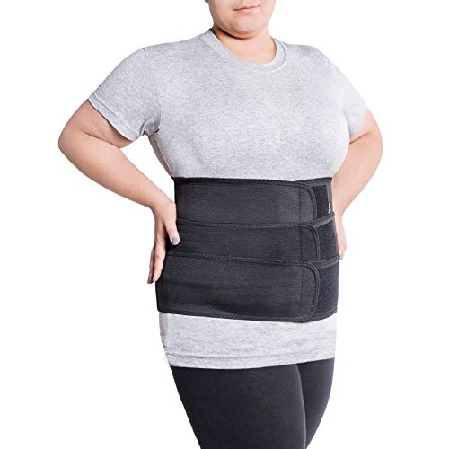 Faja de sujeción para la espalda; cinturón lumbar de soporte con fijación rígida; 6 refuerzos / 31cm de altura; para personas con gran circunferencia en la cintura X-Large Negro