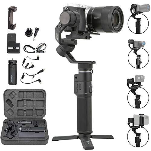 FeiyuTech G6 MAX 3-Axis Handheld Gimbal Stabilizer for Light Mirrorless Camera Like Sony a7,RX100 Series,Action Camera,Smart Phone iPhone 11 Pro MAX,1.2Kg Payload,Splash Proof