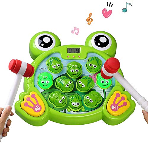 Felly Juguetes Niños 3 Años Educativos, Martillo Juguete Juego de Rana Interactivo con 2 Martillos, Juguete Musical Montessori Juegos Regalo para Niños y Niñas 3 4 5 6 7 Años