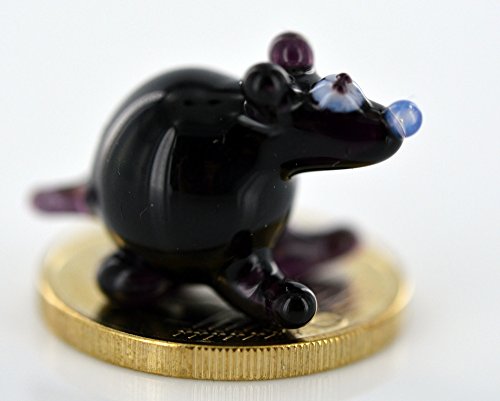 Figura en miniatura de oso negro de cristal – pequeño osito negro – Figura de cristal – Figura de oso pequeño de cristal – Vitrina