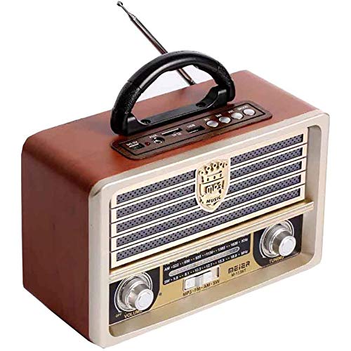 Fikujap Radio De Madera Retro, Am SW Radio FM, Altavoz Inalámbrico Bluetooth 4.0, con Estilo Antiguo, Bajo Fuerte, Mini Audio Al Aire Libre Volumen Alto