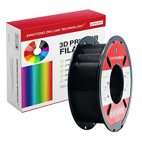 Filamento PLA para impresora 3D de 1,75 mm, filamento de impresión 3D PLA para impresora 3D y bolígrafo 3D, precisión dimensional +/- 0,02 mm, 1 kg 1 bobina(Negro)