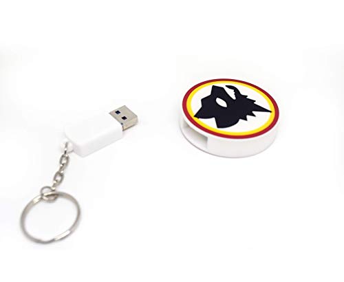 FOOTBALL USB - Memoria USB 3.0 de 32 GB con forma de lobo escudo Roma de los años 80 llavero escudo roma llavero Usb alta velocidad super Speed