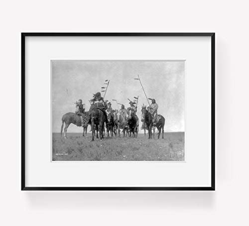 Foto: Atsina guerreros, los indios a caballo, noviembre de 19, c1908, Edward S Curtis, Montana. Tamaño: 8
