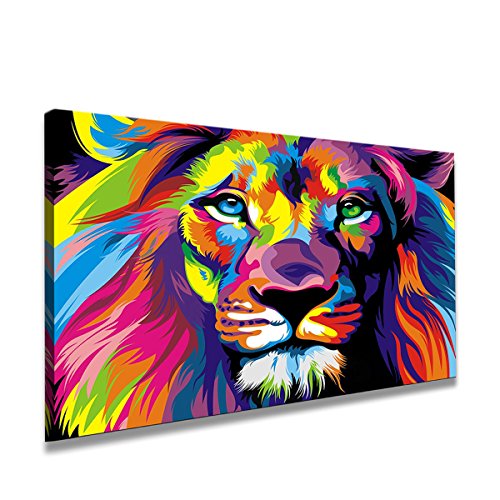 ***free***shipping***inclusive*** 80 x 60 cm Cuadro en Lienzo el león 4001-VKF –Cuadro impresión, Cuadro decoración