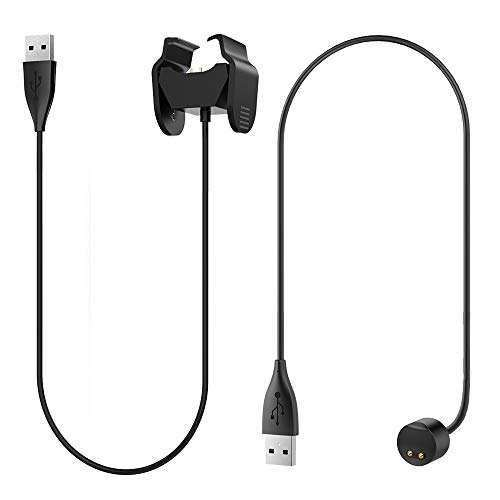 GeeRic Cargador USB Compatible con Xiaomi Mi Band 5,Clip (sin Necesidad de Quitar la Correa) 2 Piezas Cable de Carga USB Repuesto Cargador conpatible para Xiaomi Mi Band 5