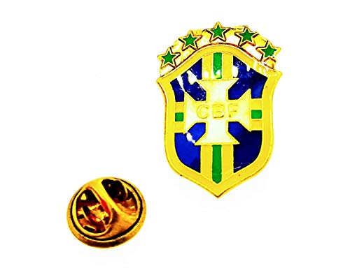 Gemelolandia | Pin de solapa Escudo Selección de Fútbol de Brasil 30x20mm | Pines Originales y Baratos Para Regalar | Para las Camisas, la Ropa o para tu Mochila | Detalles Divertidos