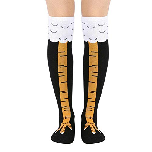 Gizayen Womens Novelty Funny Crazy Socks - Crazy Funny Chicken Legs Knee-High Novelty Socks Funny Gifts