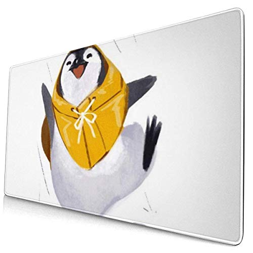 GOSMAO Happy Penguin Design Pattern Alfombrilla de ratón para Juegos Grande Alfombrilla de ratón Larga y extendida Alfombrilla de Escritorio Alfombrillas de Goma Antideslizantes Bordes cosidos