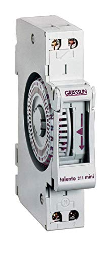 GRÄSSLIN - 02.03.0003.1 - Talento 211 Mini - Interruptor Horario Analógico - 1 Canal - Tiempo de Conexión Más Corto de 30 Minutos