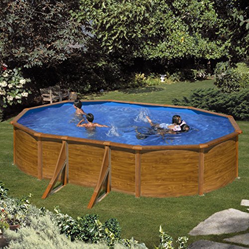 Gre KITPROV503W Sicilia-Piscina Elevada Ovalada, Aspecto, 500 x 300 x 120 cm, Azul, Madera Gre KITPROV503W Sicilia-Piscina Elevada Ovalada, Aspecto, 500 x 300 x 120 cm, Azul, Madera