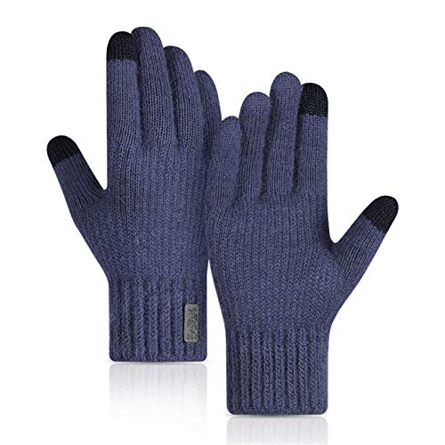 Guantes cálidos, guantes de la pantalla táctil de los hombres de invierno, guantes de jorobas de cáscara caliente a prueba de viento a prueba de viento, guantes de tejido suave de punto suave y agriet