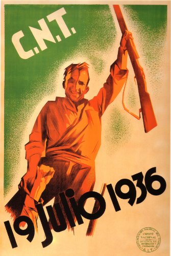 Guerra Civil Española Vintage 1936-39 Propaganda CNT Confederación nacional de parto, Tarjeta de piedras natales de 19th 1936 250gsm ART brillante A3 de póster