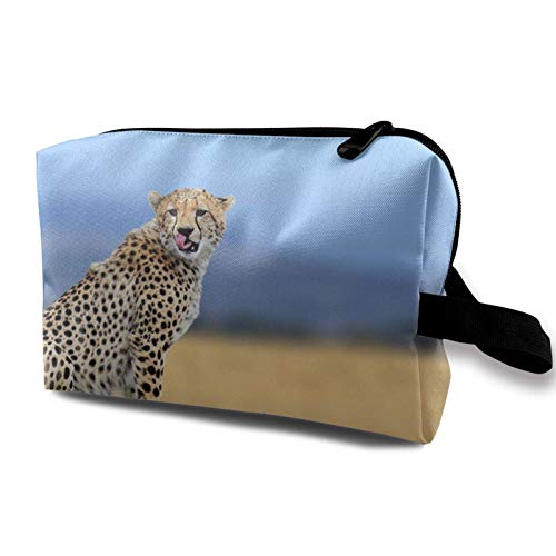 Hdadwy Organizador de viaje multiusos, bolsa de maquillaje impermeable, guepardo africano, Parque Nacional de Masai Mara, artículos de tocador, bolsa de almacenamiento de cosméticos para mujeres, mone