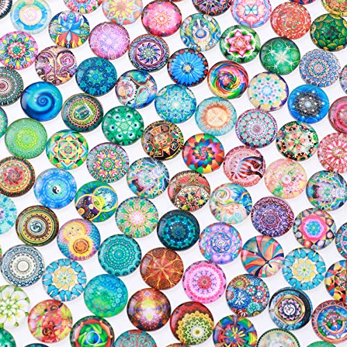 Healifty 200 piezas de mosaico redondo mosaico de vidrio piezas suministros para bricolaje manualidades 14 mm mixto