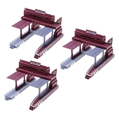 Hellery 3X Tren Escenario Estructura De La Estación Estación Modelo HO Escala Diseño De Ferrocarril