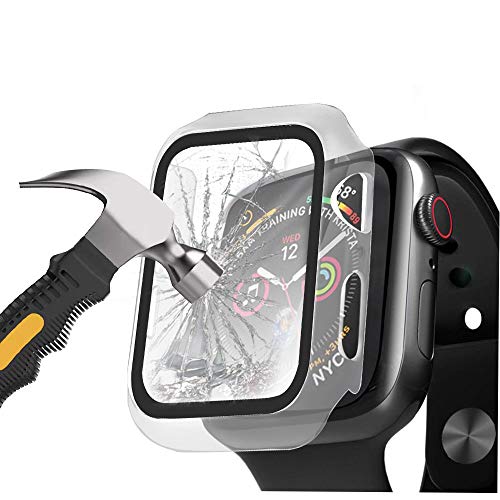 Henstar [2 Pack] Apple Watch 40mm Series 6/5/4/SE Funda + Cristal Templado, PC Case y Vidrio Protector de Pantalla Integrados, Slim Cover de Bumper y Protector Pantalla (Transparente)