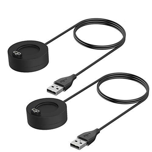 Hianjoo 2 Piezas Cargador Compatible con Garmin Vivoactive 3 / Fenix 6 / 6X / 6S / 5 / 5X, Cargador de Repuesto Cable de Carga USB Accesorios Soporte de Carga Premium, 3.3 pies / 100 cm