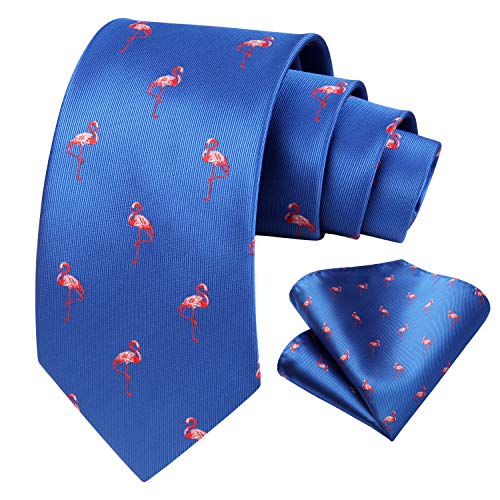 HISDERN Red-Crowned Crane Wedding Party Tie Panuelo corbata de los hombres y juego de bolsillo cuadrado