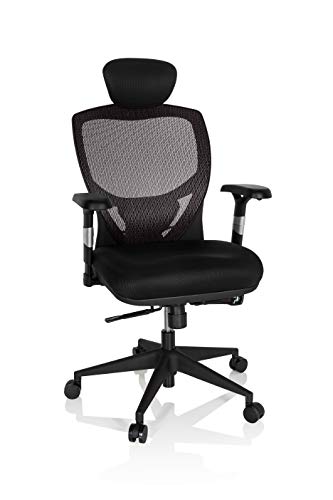hjh OFFICE 657130 silla de oficina VENUS BASE asiento tela/respaldo malla gris/negro silla ergonómica