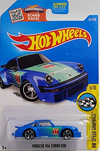 Hot Wheels, 2016 HW Speed Graphics, Porsche 934 Turbo RSR [Blue] Die-Cast Vehicle #181/250