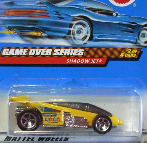 Hot Wheels Mattel 1999 1:64 Scale Game Over Series Yellow Shadow Jet Die Cast Car 2/4-#958 by