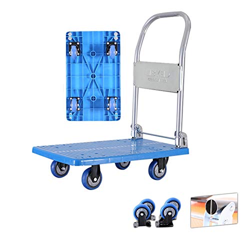 HYDT Carretillas de Plataforma Camión de Plataforma Pequeña con Pasamanos, Carro de Servicio Pesado Camión Plegable para Una Sola Mano de 150 Kg con Ruedas Silenciosas, para Jardín Oficina HYDT Carretillas de Plataforma Camión de Plataforma Pequeña con Pasamanos, Carro de Servicio Pesado Camión Plegable para Una Sola Mano de 150 Kg con Ruedas Silenciosas, para Jardín Oficina