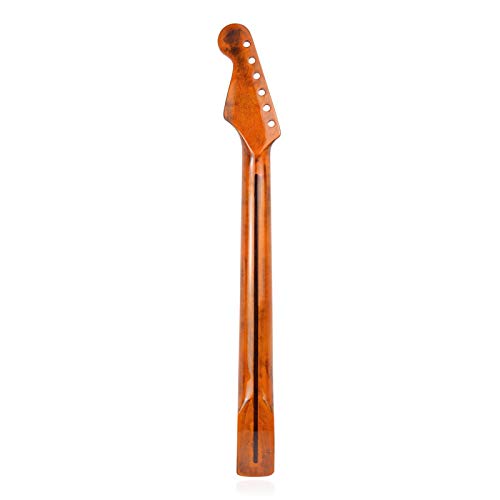 iBaste Cuello de guitarra eléctrica de 21 piezas, mango de arce canadiense para ST Strat con línea central trasera