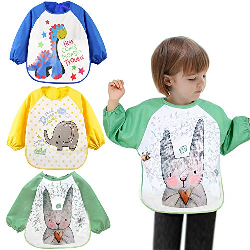 Inntek 3pcs Babero para Niños, Babero Impermeable, Babero Lavable, Babero para Comer, Babero Infantil para Niño 70-135CM 1-7 Años 9-32KG Longitud 49.5CM con Manga 36CM EVA Fácil de Limpiar Inntek 3pcs Babero para Niños, Babero Impermeable, Babero Lavable, Babero para Comer, Babero Infantil para Niño 70-135CM 1-7 Años 9-32KG Longitud 49.5CM con Manga 36CM EVA Fácil de Limpiar