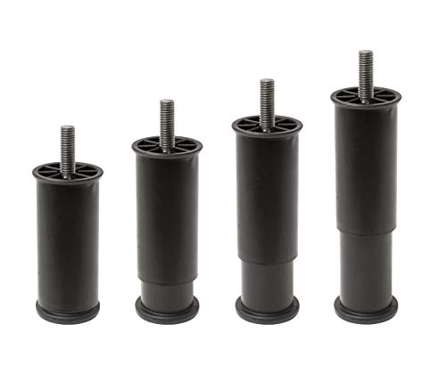 Ipea - 4 Patas Ajustables en Altura para Muebles, Cocina, sofá, armarios y Juegos de 4 Patas Extensibles de 100 a 145 mm, Color Negro, 45 mm de expansión Ipea - 4 Patas Ajustables en Altura para Muebles, Cocina, sofá, armarios y Juegos de 4 Patas Extensibles de 100 a 145 mm, Color Negro, 45 mm de expansión
