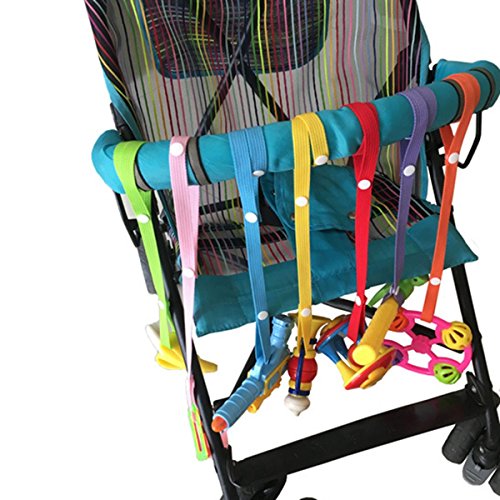iSpchen Butterme bebé Juguete Harness Strap Cup Plana Strap Chupete Clip Juguete Cuerda para Cochecito High Chairs Asientos de Coche de Longitud Regulable a Juguete Sanitaria 7 Packs