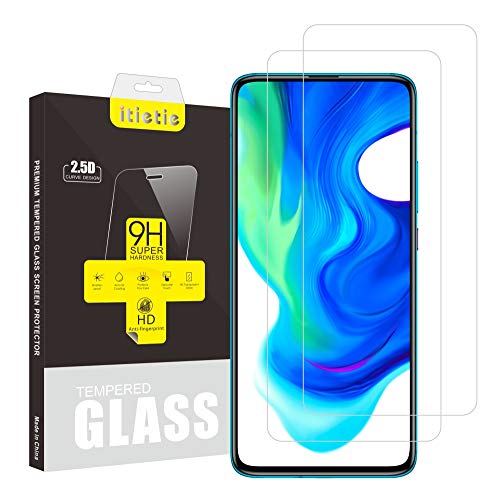 iTieTie 2-Unidades Protector de Pantalla para Poco F2 Pro, Sin Burbujas, Alta definición, Anti-rasguños, 9H dureza, Protector de Pantalla de Vidrio Templado para Xiaomi Poco F2 Pro